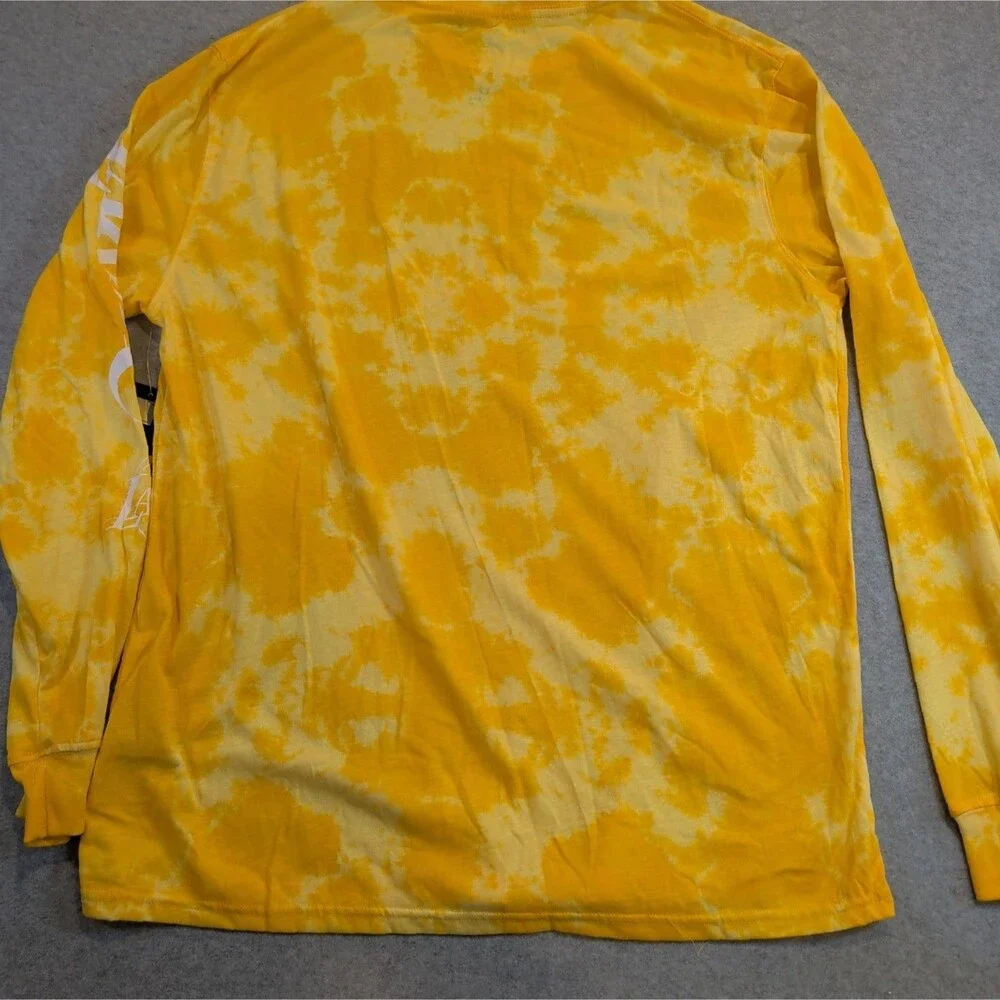 NWT Los Angeles Lakers UNK NBA T Shirt Mens XL Yellow Tie Dye Long Sleeve Logo